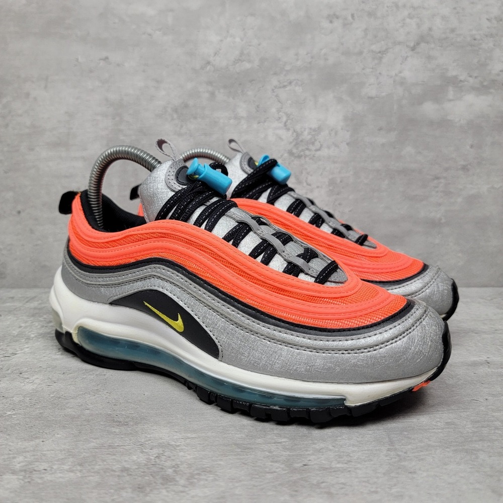 Nike Air Max 97 Sky Nike Pack Size 6Y Womens 7.5 Shoes Gray Orange Sneakers